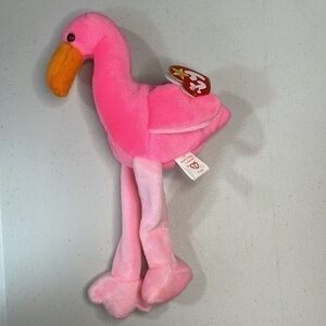TY Beanie Baby 1995 'Pinky' the Flamingo With Hang Tag